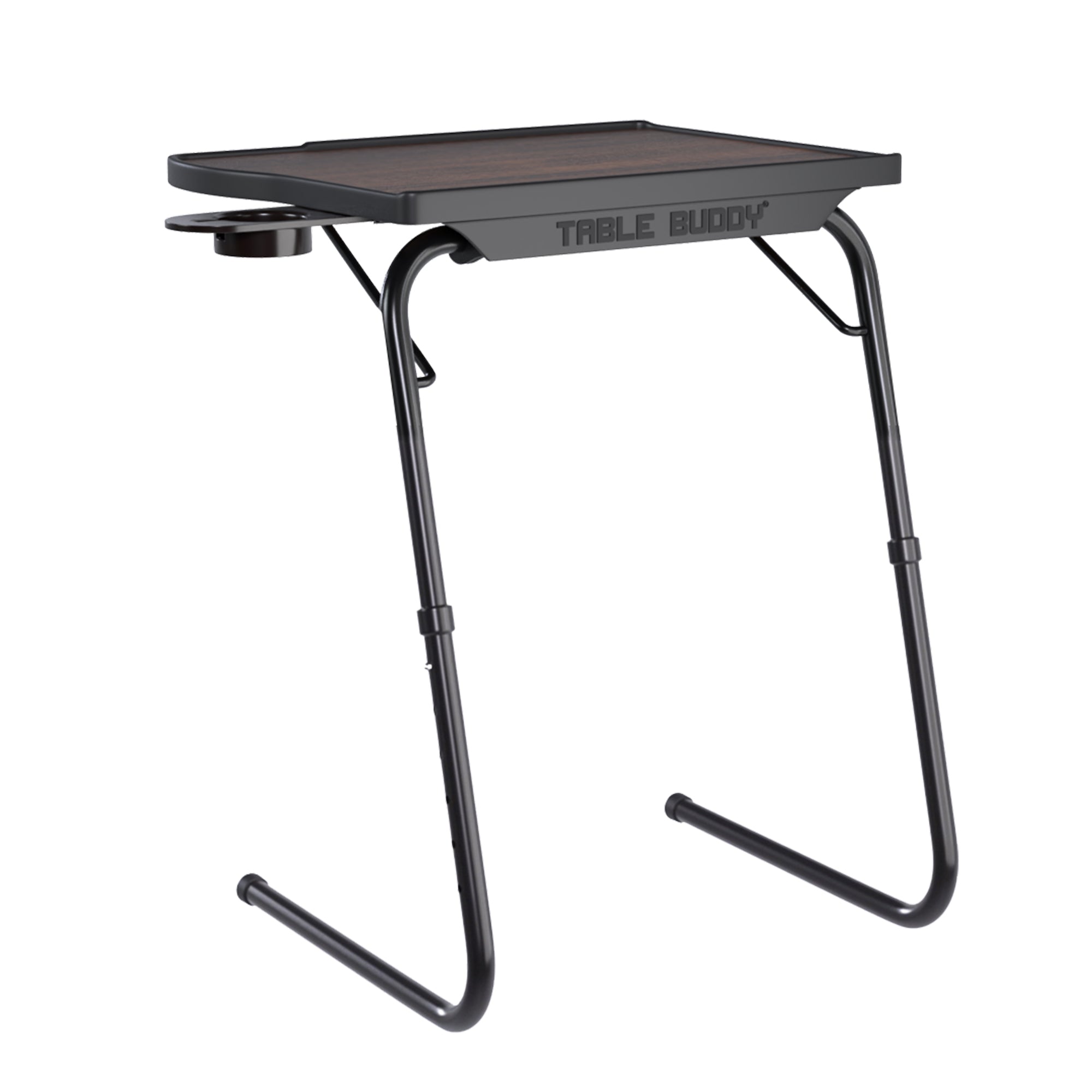 TABLE BUDDY smart ® | Folding Table With Cup Holder | Walnut