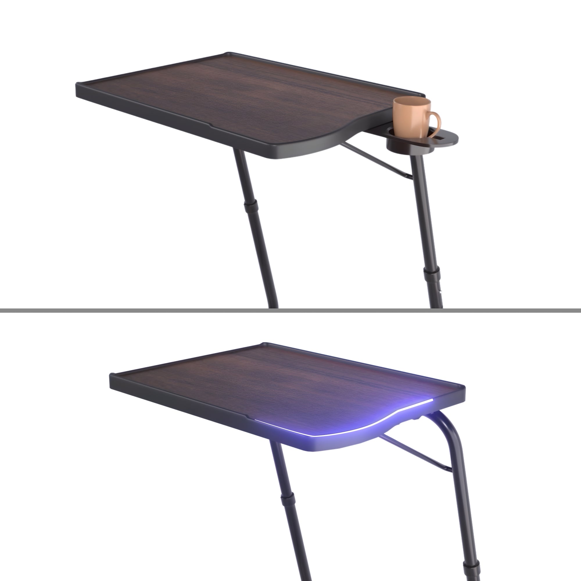 TABLE BUDDY smart ® | Folding Table With Cup Holder | Walnut